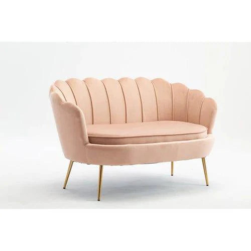 Velvet Flared Arm Loveseat - Elegant and Comfortable Seating for Small Spaces-Wooden Crest