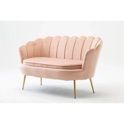 Velvet Flared Arm Loveseat - Elegant and Comfortable Seating for Small Spaces-Wooden Crest