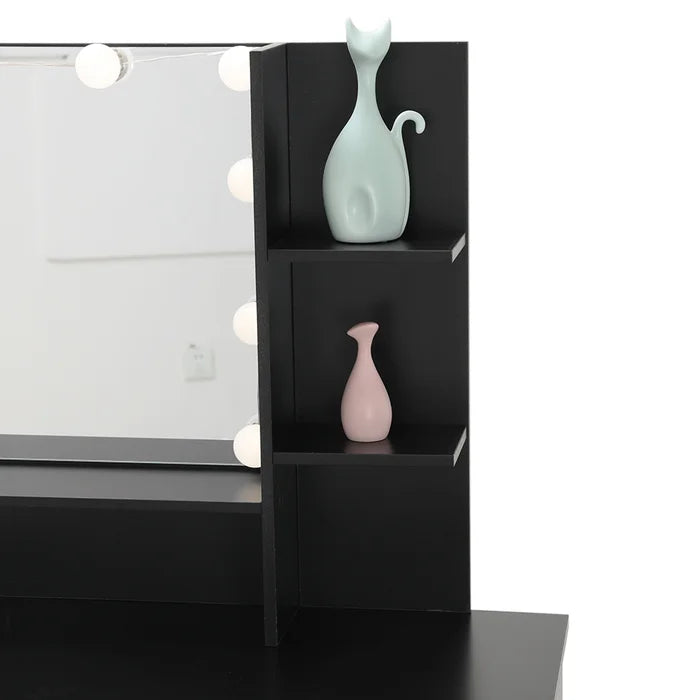 Dasher Vanity Dressing Table with Storage-Wooden Crest