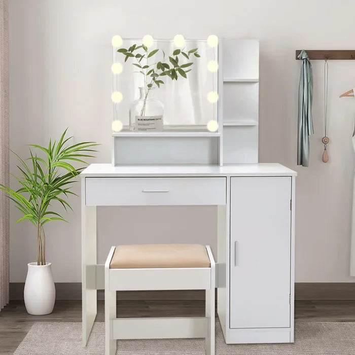 Dasher Vanity Dressing Table with Storage-Wooden Crest