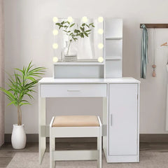 Dasher Vanity Dressing Table with Storage-Wooden Crest