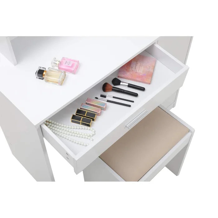 Dasher Vanity Dressing Table with Storage-Wooden Crest