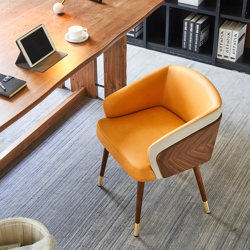 Enrico Upholstered Armchair-Wooden Crest