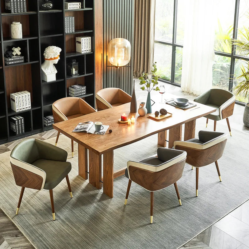Enrico Upholstered Armchair-Wooden Crest