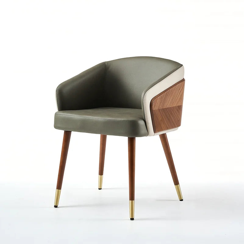 Enrico Upholstered Armchair-Wooden Crest