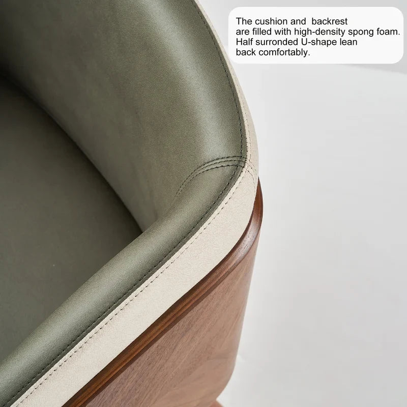 Enrico Upholstered Armchair-Wooden Crest