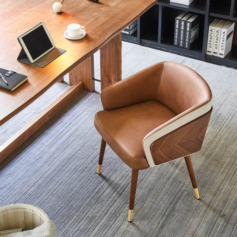 Enrico Upholstered Armchair-Wooden Crest