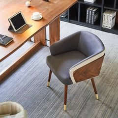 Enrico Upholstered Armchair-Wooden Crest