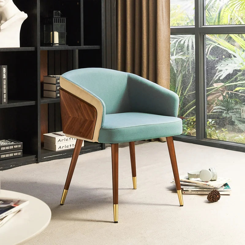 Enrico Upholstered Armchair-Wooden Crest