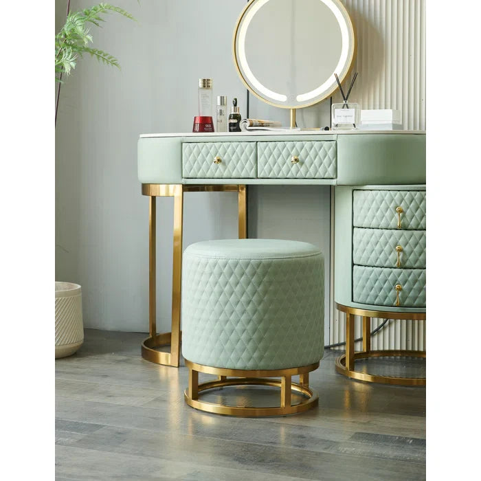 Vanity Dressing Table With Mirror For Bedroom-Wooden Crest