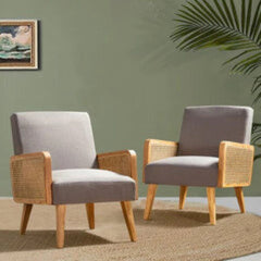 Warlick Wide Armchair-Wooden Crest