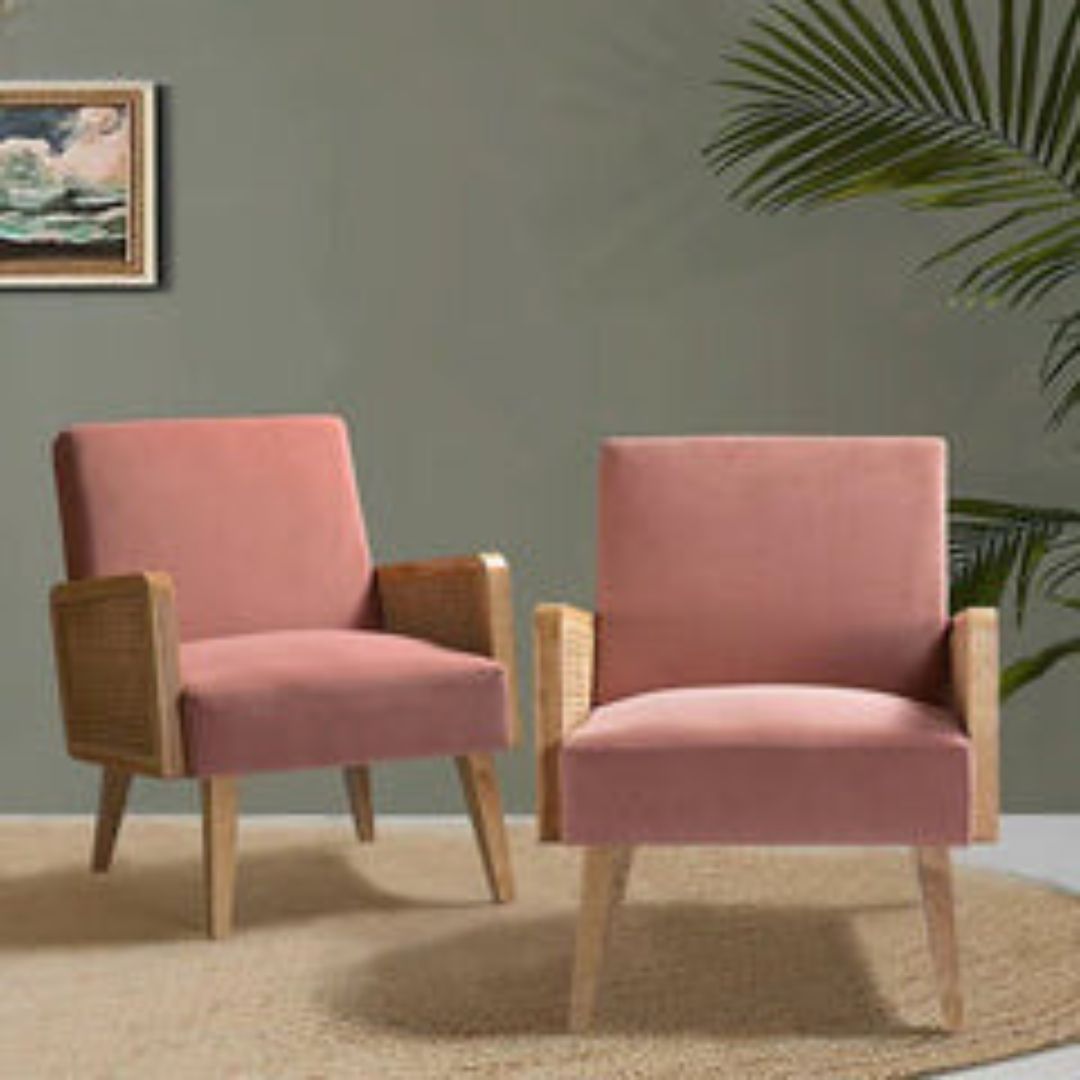 Warlick Wide Armchair-Wooden Crest