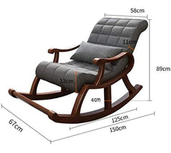 Handcrafted Teak Wood Rocking Chair – Black-Wooden Crest