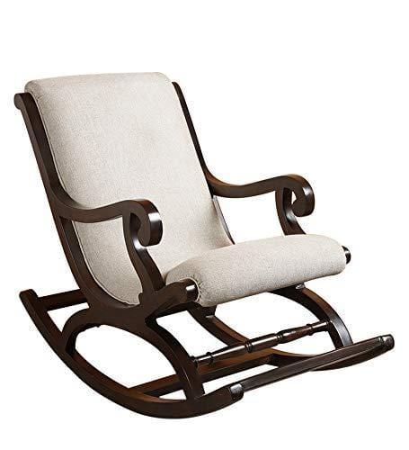 Fritto Rocking Chair – Walnut Color-Wooden Crest