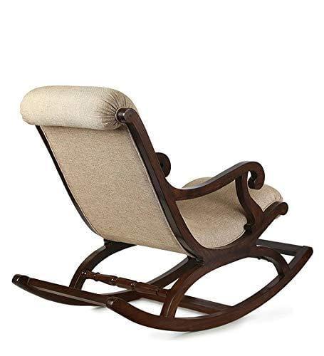 Fritto Rocking Chair – Walnut Color-Wooden Crest